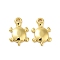 304 Stainless Steel Pendants, Real 18K Gold Plated, Tortoise, 16x10.5x2.5mm, Hole: 1.6mm