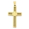 Ion Plating(IP) 304 Stainless Steel Pendants, with 201 Stainless Steel Pendant Bails, Cross, Golden, 50x29.5x4mm, Hole: 9x6mm