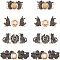 8 Sets 4 Style Alloy Enamel Adjustment Waist Tightener Buckle Buttons, for Dress Jeans Too Big Loose, Cat & Duck & Rabbit, Black, 14~17x28~46.5x2.5~4.5mm, Hole: 1.4~1.6mm, 2 sets/style