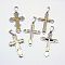304 Stainless Steel Big Pendants, Cross, Mixed Style, Mixed Color, 62~80x36~43x6~8mm, Hole: 11~15x7~9mm