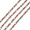 Iron Mother-Son Chain, Unwelded,  Red Copper Color, with Spool, Size: Mother Chain: about 9mm long, 5mm wide, 0.8mm thick, Son Chain: about 5mm long, 4mm wide, 0.8mm thick, about 328.08 Feet(100m)/roll