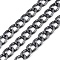 Aluminium Curb Chain, Unwelded, with Spool, Gunmetal, 13x9.5x2mm, about 98.43 Feet(30m)/Roll