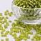 6/0 Glass Seed Beads, Silver Lined Round Hole, Round, Yellow Green, 6/0, 4mm, Hole: 1.5mm, about 500pcs/50g, 50g/bag, 18bags/2pounds
