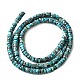 Синтетические серебряные нити бирюзовых бусин G-L617-F03-2x4mm-3
