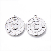 Латунные микропаве прозрачные подвески с фианитом KK-N232-169P-NF