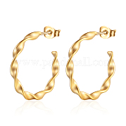 Серьги-гвоздики из нержавеющей стали в форме буквы С GN3700-1