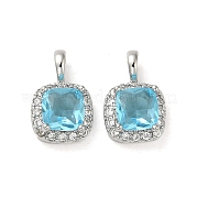 Подвески из латуни микропаве с фианитами и стеклом KK-H455-19P