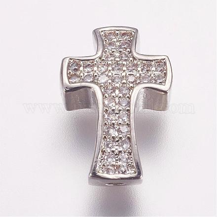 Латунные микро проложить кубического циркония бусы ZIRC-G087-28P-1