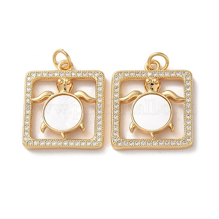 Латунные микропаве прозрачные подвески с фианитом KK-B083-29A-G-1