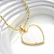 Brass White Enamel Heart Pendant Necklaces for Women, Real 18K Gold Plated, 16.14 inch(41cm)
