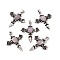 Natural Charoite Pendants, Angel Wing Charm, with Antique Silver Color Brass Findings, 37x31x5.5~6mm, Hole: 4x3mm