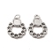 Tarnish Resistant 304 Stainless Steel Pendant Rhinestone Settings, Pendant Cabochon Settings, Ring, Stainless Steel Color, Fit for 1.8mm Rhinestone, Tray: 3mm, 14x10.5x2mm, Hole: 1.5mm