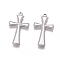 304 Stainless Steel Pendants, Cross, Antique Silver, 39x21x2mm, Hole: 1.8mm
