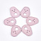 Painted Poplar Wood Pendants, Doll, Pink, 25x19x2mm, Hole: 1.5mm