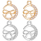 12Pcs 2 Colors Brass Micro Pave Cubic Zirconia Charms, Moon with Bowknot, Real Gold Plated & Real Platinum Plated, 13x10x2.5mm, Hole: 1.2mm, 6pcs/color