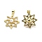 Brass Clear Cubic Zirconia Pendants, Cadmium Free & Lead Free, with ABS Plastic Imitation Pearl, Flower Charms, Real 18K Gold Plated, 24x22x6mm, Hole: 3.5x4.5mm