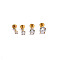 304 Stainless Steel Threadless Labrets, with Clear Cubic Zirconia, Stainless Steel Color, Round, 3x3mm, Pole: 6mm