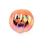 Halloween UV Plating Acrylic Beads, Round with Jack-o’-Lantern, Dark Orange, 16mm, Hole: 2.8mm