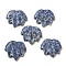 Natural Blue Spot Jasper Carved Pendants, Leaf Charms, 43~44x49~50x7~7.5mm, Hole: 1.4mm