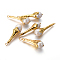 Natural Cultured Freshwater Pearl Pendants, with Brass Findings, teardrop, Golden, 43~44x12~12.5mm, Hole: 1.8mm