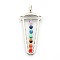 Vintage Chakra Jewelry Brass Gemstone Pendants, Triangle, Platinum, 56x27x5mm, Hole: 5x8mm