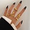 5Pcs Alloy Finger Rings, Snake, Golden, Inner Diameter: 16~19mm