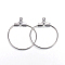 Tarnish Resistant 304 Stainless Steel Pendants, Hoop Earring Findings, Ring, Stainless Steel Color, 25x21~23x1.5mm, Hole: 1mm, 21 Gauge, Hole: 1mm, Inner Size: 20~21.5mm, Pin: 0.7mm