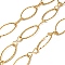 Ion Plating(IP) 304 Stainless Steel Oval Link Chains, Soldered, with Spool, Real 18K Gold Plated, 28x14x1.3mm, 10m/roll