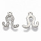 Alloy Rhinestone Charms, Platinum, Crystal, 11.5x11x2mm, Hole: 1.2mm