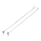Brass Cable Chain Big Pendants, with Bar & Ball, Real Platinum Plated, 76x4mm, Hole: 2mm