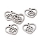 Non-Tarnish 201 Stainless Steel Pendants, Heart with Dog Paw Prints, Stainless Steel Color, 15x15.5x1mm, Hole: 1.2mm