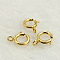 Yellow Gold Filled Spring Ring Clasps, 1/20 14K Gold Filled, Cadmium Free & Nickel Free & Lead Free, 6mm, Hole: 1mm