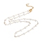 PVD Vacuum Plating 304 Stainless Steel Beaded Necklaces, with Plastic Imitation Pearl Beads and Paperclip Chains, Golden, 17.52 inch(44.5cm)