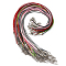 Waxed Cotton Cord Necklace Making, with Alloy Lobster Claw Clasps and Iron End Chains, Platinum, Mixed Color, 18.7 inch, 60pcs/set