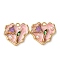 Alloy Enamel Flower Pendants, Heart Charms with ABS Imitation Pearl and  Glitter Powder, Rack Plating, Light Gold, Pink, 23x24.5x6mm, Hole: 2.2mm