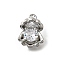 Brass Pave Cubic Zirconia Charms, Cadmium Free & Nickel Free & Lead Free, Shell Shape, Real Platinum Plated, 14.5x11x8mm, Hole: 1.8mm