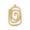 304 Stainless Steel Pendants, Vortex, Golden, 32.5x19.5x1.5mm, Hole: 1.5mm