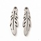Non-Tarnish 304 Stainless Steel Pendants, Leaf Charms, Stainless Steel Color, 17.5x5x1.4mm, Hole: 1.4mm