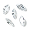 Cubic Zirconia Cabochons, Point Back, Horse Eye, Clear, 8x4x2mm