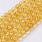 Citrine Beads Strands, Round, Synthetic Crystal, Dyed & Heated, 6mm, Hole: 0.8mm, about 67pcs/strand, 15.5 inch