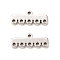 Non-Tarnish 304 Stainless Steel Chandelier Component Links, 6-Loop Connector, Rectangle, Stainless Steel Color, 5x13.5x1.5mm, Hole: 1mm