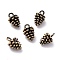 Rack Plating Brass Charms, Lead Free & Cadmium Free, Pine Cone, Brushed Antique Bronze, 11x7mm, Hole: 1.5mm