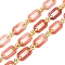 Rack Plating Acrylic & CCB Plastic Chain, Long-Lasting Plated, Light Coral, 20x10.6x3mm, 5m/roll