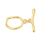 Brass Toggle Clasps, Cadmium Free & Nickel Free & Lead Free, Oval, Real 18K Gold Plated, Oval: 23.5x15x2mm, Hole: 3mm, Bar: 27x7x2mm, Hole: 2.5mm