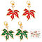 20Pcs 2 Colors Autumn Theme Brass Cubic Zirconia Charms, with Enamel, Cadmium Free & Lead Free, Golden, Maple Leaf, Mixed Color, 15x11x1.5mm, Hole: 2mm, 10pcs/color