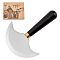 DICOSMETIC Leather Craft Round Knife Leather Cutting Tool with Wooden Handle Black Stainless Stee Round Head Leather Cutting Skiving Tool for Trimming Engraving DIY Leathercraft