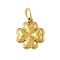 304 Stainless Steel Pendants, Clover Charms, Golden, 14x12x1.5mm, Hole: 4.3mm