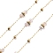 304 Stainless Steel Paperclip Chains, Ion Plating(IP), with Glass Beads, Real 18K Gold Plated, Soldered, Misty Rose, 2x1x0.2mm, about 32.81 Feet(10m)/Roll