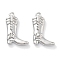 Brass Micro Pave Cubic Zirconia Pendants, Cadmium Free & Nickel Free & Lead Free, Boot Charms, Real Platinum Plated, 16.5x11.5x3mm, Hole: 1.2mm
