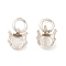 Ion Plating(IP) 304 Stainless Steel Charms Rhinestone Claw Settings, Polished, Flat Round, Silver, Fit for 2mm Rhinestone, 6x3.5x3mm, Hole: 1.8mm
